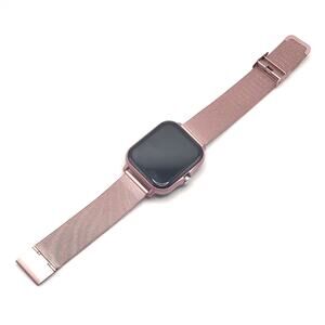Pink Smartwatch Stainless Steel for Android or Apple Fitness Sleep Heart Tracker
